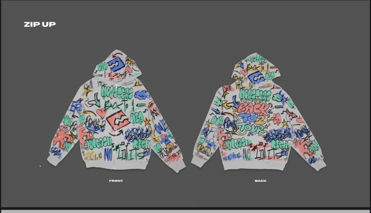Back to 1 Graffiti Zip Up