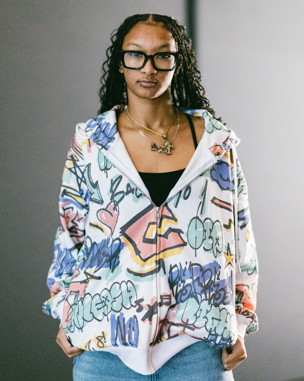 Back to 1 Graffiti Zip Up