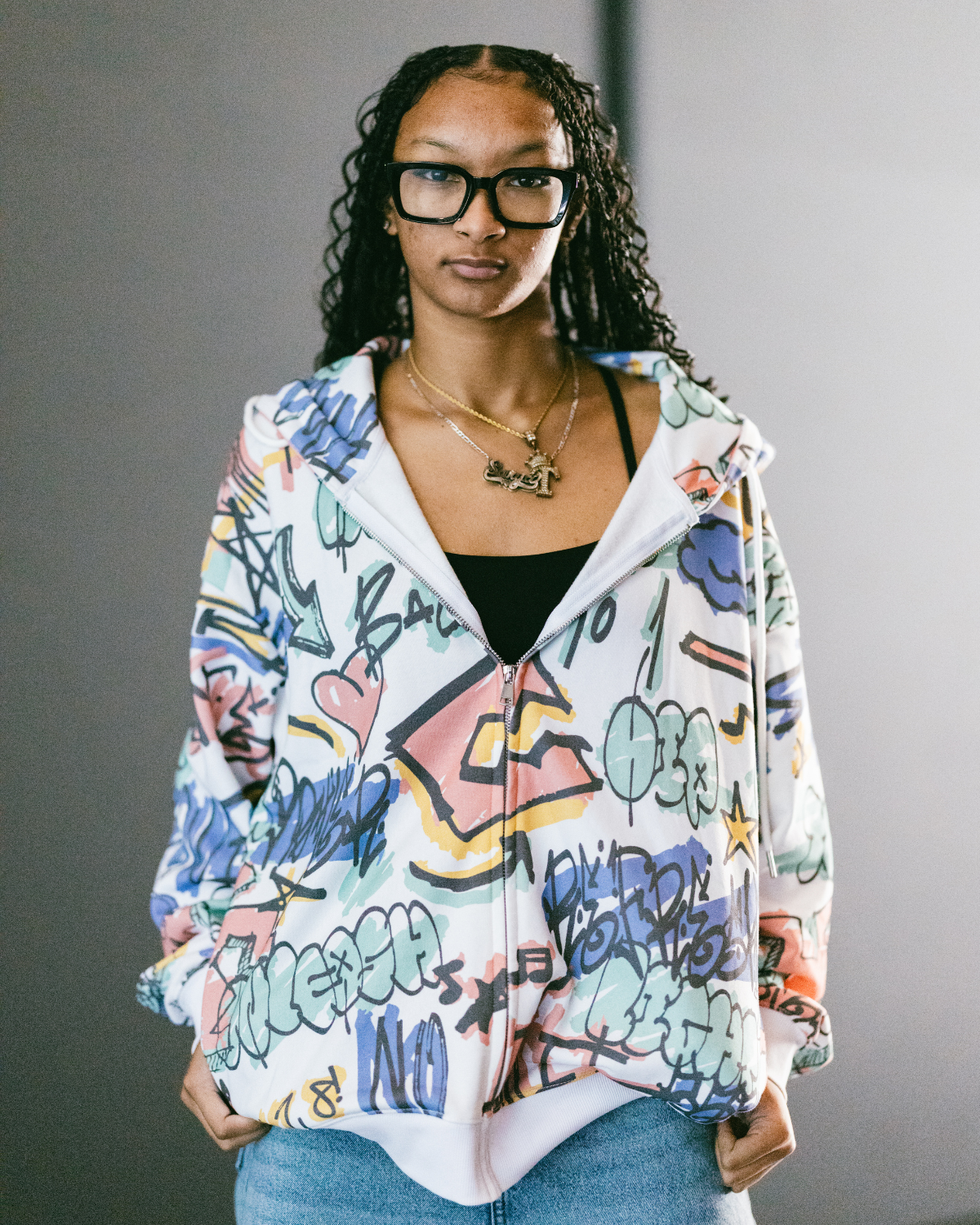 Back to 1 Graffiti Zip Up